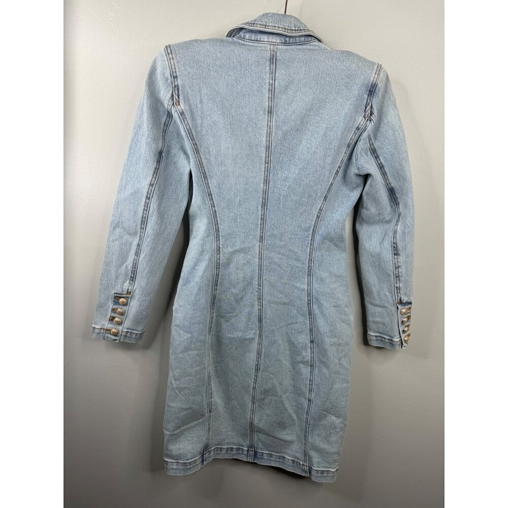Generation Love Sean Denim Blazer Dress Size XXS NWT in Light Blue Gold Buttons - Picture 9 of 9